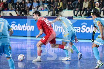 2023-03-25 - Joao Miguel (10) Italservice Pesaro control the ball during the Italian Cup Semifinal Futsal match between Feldi Eboli vs Real San Giuseppe on March 25, 2023 at the Palavesuvio in Naples, Italy - ITALIAN CUP SEMIFINAL - ITALSERVICE PESARO VS NAPOLI FUTSAL - CALCIO A 5 - SOCCER
