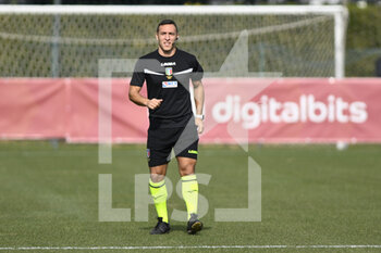 2023-02-08 - Referee Giuseppe Mucera during the second leg of the quarterfinal match of the Women's Italian Cup between A.S. Roma vs Pomigliano Calcio Donne on February 8, 2023 at Stadio Tre Fontane, Rome, Italy. - ROMA WOMEN VS POMIGLIANO FEMMINILE - WOMEN ITALIAN CUP - SOCCER