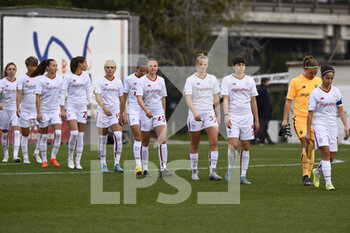 2023-02-08 - A.S. Roma Team during the second leg of the quarterfinal match of the Women's Italian Cup between A.S. Roma vs Pomigliano Calcio Donne on February 8, 2023 at Stadio Tre Fontane, Rome, Italy. - ROMA WOMEN VS POMIGLIANO FEMMINILE - WOMEN ITALIAN CUP - SOCCER