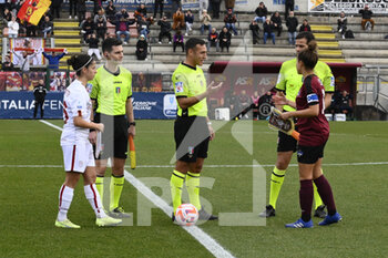 2023-02-08 - Claudia Ciccotti of AS Roma Women and Martina Fusini of Pomigliano Calcio Femminile during the second leg of the quarterfinal match of the Women's Italian Cup between A.S. Roma vs Pomigliano Calcio Donne on February 8, 2023 at Stadio Tre Fontane, Rome, Italy. - ROMA WOMEN VS POMIGLIANO FEMMINILE - WOMEN ITALIAN CUP - SOCCER
