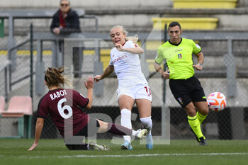 2023-02-08 - Emma Alva Elisabeth Selerud of AS Roma Women and Iris Madeleine Rabot of Pomigliano Calcio Femminile during the second leg of the quarterfinal match of the Women's Italian Cup between A.S. Roma vs Pomigliano Calcio Donne on February 8, 2023 at Stadio Tre Fontane, Rome, Italy. - ROMA WOMEN VS POMIGLIANO FEMMINILE - WOMEN ITALIAN CUP - SOCCER