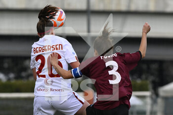 2023-02-08 - Mina Bergersen of AS Roma Women and Martina Fusini of Pomigliano Calcio Femminile during the second leg of the quarterfinal match of the Women's Italian Cup between A.S. Roma vs Pomigliano Calcio Donne on February 8, 2023 at Stadio Tre Fontane, Rome, Italy. - ROMA WOMEN VS POMIGLIANO FEMMINILE - WOMEN ITALIAN CUP - SOCCER