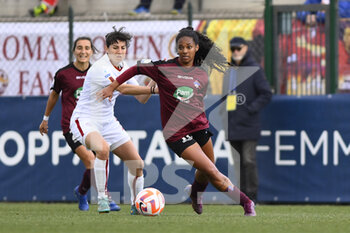 2023-02-08 - Cristina Sena Das Neves Tatiely of Pomigliano Calcio Femminile and Norma Cinotti of AS Roma Women during the second leg of the quarterfinal match of the Women's Italian Cup between A.S. Roma vs Pomigliano Calcio Donne on February 8, 2023 at Stadio Tre Fontane, Rome, Italy. - ROMA WOMEN VS POMIGLIANO FEMMINILE - WOMEN ITALIAN CUP - SOCCER