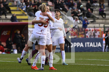 2023-02-08 - Zara Kramzar of AS Roma Women during the second leg of the quarterfinal match of the Women's Italian Cup between A.S. Roma vs Pomigliano Calcio Donne on February 8, 2023 at Stadio Tre Fontane, Rome, Italy. - ROMA WOMEN VS POMIGLIANO FEMMINILE - WOMEN ITALIAN CUP - SOCCER