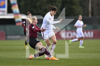 2023-02-08 - Lana Golob of Pomigliano Calcio Femminile and Norma Cinotti of AS Roma Women during the second leg of the quarterfinal match of the Women's Italian Cup between A.S. Roma vs Pomigliano Calcio Donne on February 8, 2023 at Stadio Tre Fontane, Rome, Italy. - ROMA WOMEN VS POMIGLIANO FEMMINILE - WOMEN ITALIAN CUP - SOCCER
