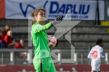 2023-03-11 - Camelia Ceasar (AS Roma Women)  during the Coppa Italia Frecciarossa semifinal match between AS Roma vs AC Milan at the Tre Fontane Stadium in Rome on 11 March 2023. - SEMIFINAL - AS ROMA VS AC MILAN - WOMEN ITALIAN CUP - SOCCER