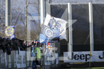 2023-03-11 - Inter fans during the second leg of the women’s  Coppa Italia’s semifinal football math between Juventus Women and Inter Women on 11 March 2023 at Juventus Training Ground in Vinovo near Turin, Italy Photo Nderim Kaceli - JUVENTUS FC VS INTER - FC INTERNAZIONALE - WOMEN ITALIAN CUP - SOCCER