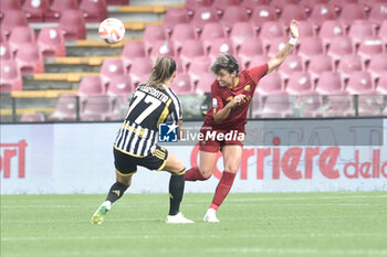2023-06-04 - Sara Bjoak of Juventus FC competes for the ball with Valentina Giancinti of AS Roma during the Italian Cup Final between AS Roma vs Juventus FC at Arechi Stadium - FINAL - JUVENTUS FC VS AS ROMA - WOMEN ITALIAN CUP - SOCCER