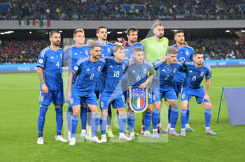 2023-03-23 - Team Italy during the EURO 2024 qualifying football match between Italy vs England on March 23, 2023 at the Stadium Maradona in Naples, Italy - EURO 2024 QUALIFYING - ITALY VS ENGLAND - UEFA EUROPEAN - SOCCER