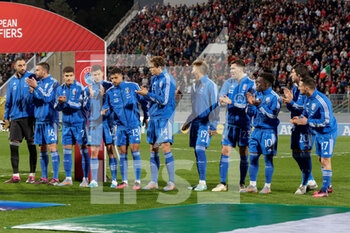 2023-03-26 - Players of Italy line up during the National Anthems - EUROPEAN QUALIFIERS - MALTA VS ITALY - UEFA EUROPEAN - SOCCER