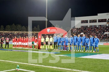 2023-03-26 - Italy and Malta teams lined up - EUROPEAN QUALIFIERS - MALTA VS ITALY - UEFA EUROPEAN - SOCCER