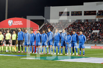 2023-03-26 - Players of Italy line up during the National Anthems - EUROPEAN QUALIFIERS - MALTA VS ITALY - UEFA EUROPEAN - SOCCER