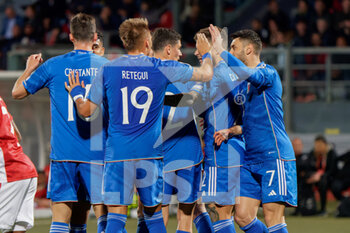2023-03-26 - Matteo Pessina (Italy) celebrates after scoring a goal with teammates - EUROPEAN QUALIFIERS - MALTA VS ITALY - UEFA EUROPEAN - SOCCER