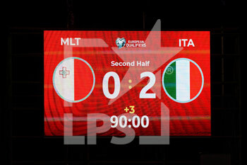 2023-03-26 - final result on the scoreboard - EUROPEAN QUALIFIERS - MALTA VS ITALY - UEFA EUROPEAN - SOCCER
