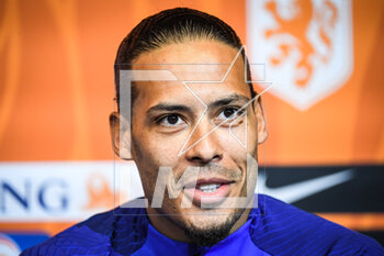 2023-03-23 - Virgil VAN DIJK of Netherlands during the press conference of the Netherlands team ahead of the UEFA Euro 2024, European Qualifiers football match between France and Netherlands, on March 23, 2023 at Stade de France in Saint-Denis near Paris, France - FOOTBALL - FRANCE V NETHERLANDS - TRAINING AND PRESS CONFERENCE - UEFA EUROPEAN - SOCCER