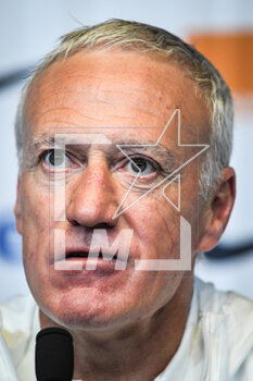 2023-03-23 - Didier DESCHAMPS of France during the press conference of the French team ahead of the UEFA Euro 2024, European Qualifiers football match between France and Netherlands, on March 23, 2023 at Stade de France in Saint-Denis near Paris, France - FOOTBALL - FRANCE V NETHERLANDS - TRAINING AND PRESS CONFERENCE - UEFA EUROPEAN - SOCCER