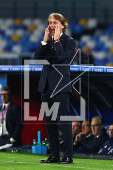 2023-03-23 - Roberto Mancini head coach of Italy reacts during the UEFA Euro 2024, European Qualifiers, Group C football match between Italy and England on March 23, 2023 at Stadio Diego Armando Maradona in Naples, Italy - FOOTBALL - EURO 2024 - QUALIFYING - ITALY V ENGLAND - UEFA EUROPEAN - SOCCER