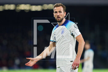2023-03-23 - Harry Kane of England reacts during the UEFA Euro 2024, European Qualifiers, Group C football match between Italy and England on March 23, 2023 at Stadio Diego Armando Maradona in Naples, Italy - FOOTBALL - EURO 2024 - QUALIFYING - ITALY V ENGLAND - UEFA EUROPEAN - SOCCER