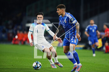 2023-03-23 - Giovanni Di Lorenzo of Italy in action during the UEFA Euro 2024, European Qualifiers, Group C football match between Italy and England on March 23, 2023 at Stadio Diego Armando Maradona in Naples, Italy - FOOTBALL - EURO 2024 - QUALIFYING - ITALY V ENGLAND - UEFA EUROPEAN - SOCCER