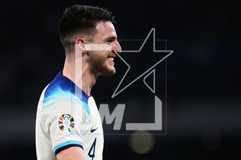 2023-03-23 - Declan Rice of England celebrates after scoring 0-1 goal during the UEFA Euro 2024, European Qualifiers, Group C football match between Italy and England on March 23, 2023 at Stadio Diego Armando Maradona in Naples, Italy - FOOTBALL - EURO 2024 - QUALIFYING - ITALY V ENGLAND - UEFA EUROPEAN - SOCCER