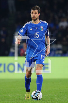 2023-03-23 - Francesco Acerbi of Italy in action during the UEFA Euro 2024, European Qualifiers, Group C football match between Italy and England on March 23, 2023 at Stadio Diego Armando Maradona in Naples, Italy - FOOTBALL - EURO 2024 - QUALIFYING - ITALY V ENGLAND - UEFA EUROPEAN - SOCCER
