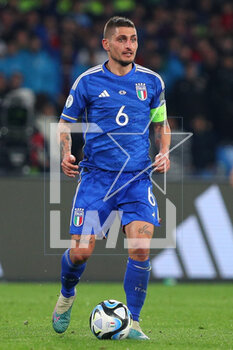 2023-03-23 - Marco Verratti of Italy in action during the UEFA Euro 2024, European Qualifiers, Group C football match between Italy and England on March 23, 2023 at Stadio Diego Armando Maradona in Naples, Italy - FOOTBALL - EURO 2024 - QUALIFYING - ITALY V ENGLAND - UEFA EUROPEAN - SOCCER