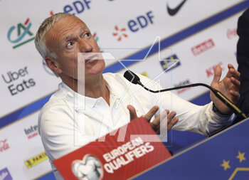 2023-03-24 - Coach of France Didier Deschamps answers to the media during a press conference ahead of the UEFA Euro 2024, European Qualifiers football match between France and Netherlands, on March 23, 2023 at Stade de France in Saint-Denis near Paris, France - FOOTBALL - FRANCE V NETHERLANDS - TRAINING AND PRESS CONFERENCE - UEFA EUROPEAN - SOCCER
