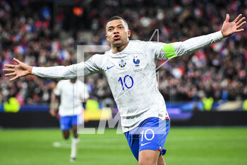 2023-03-24 - Kylian MBAPPE of France celebrates his goal during the UEFA Euro 2024, European Qualifiers, Group B football match between France and Netherlands on March 24, 2023 at Stade de France in Saint-Denis near Paris, France - FOOTBALL - EURO 2024 - QUALIFYING - FRANCE V NETHERLANDS - UEFA EUROPEAN - SOCCER