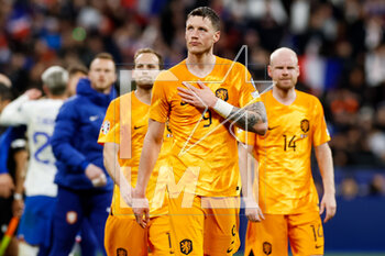 2023-03-24 - Wout Weghorst of the Netherlands looks dejected during the UEFA Euro 2024, European Qualifiers, Group B football match between France and Netherlands on March 24, 2023 at Stade de France in Saint-Denis near Paris, France - FOOTBALL - EURO 2024 - QUALIFYING - FRANCE V NETHERLANDS - UEFA EUROPEAN - SOCCER