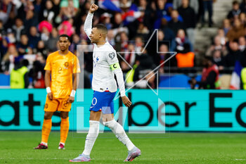 2023-03-24 - Kylian Mbappe of France celebrates after scoring his sides fourth goal during the UEFA Euro 2024, European Qualifiers, Group B football match between France and Netherlands on March 24, 2023 at Stade de France in Saint-Denis near Paris, France - FOOTBALL - EURO 2024 - QUALIFYING - FRANCE V NETHERLANDS - UEFA EUROPEAN - SOCCER