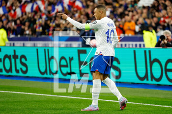 2023-03-24 - Kylian Mbappe of France celebrates after scoring his sides third goal during the UEFA Euro 2024, European Qualifiers, Group B football match between France and Netherlands on March 24, 2023 at Stade de France in Saint-Denis near Paris, France - FOOTBALL - EURO 2024 - QUALIFYING - FRANCE V NETHERLANDS - UEFA EUROPEAN - SOCCER