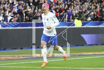 2023-03-25 - Antoine Griezmann of France celebrates his goal during the UEFA Euro 2024, European Qualifiers, Group B football match between France and Netherlands on March 24, 2023 at Stade de France in Saint-Denis near Paris, France - FOOTBALL - EURO 2024 - QUALIFYING - FRANCE V NETHERLANDS - UEFA EUROPEAN - SOCCER