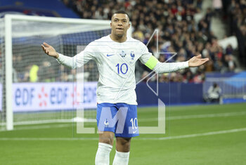 2023-03-25 - Kylian Mbappe of France celebrates his first goal during the UEFA Euro 2024, European Qualifiers, Group B football match between France and Netherlands on March 24, 2023 at Stade de France in Saint-Denis near Paris, France - FOOTBALL - EURO 2024 - QUALIFYING - FRANCE V NETHERLANDS - UEFA EUROPEAN - SOCCER
