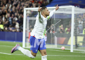 2023-03-25 - Kylian Mbappe of France celebrates his second goal during the UEFA Euro 2024, European Qualifiers, Group B football match between France and Netherlands on March 24, 2023 at Stade de France in Saint-Denis near Paris, France - FOOTBALL - EURO 2024 - QUALIFYING - FRANCE V NETHERLANDS - UEFA EUROPEAN - SOCCER