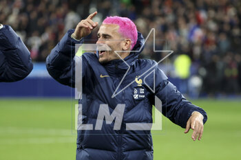 2023-03-25 - Antoine Griezmann of France celebrates the victory following the UEFA Euro 2024, European Qualifiers, Group B football match between France and Netherlands on March 24, 2023 at Stade de France in Saint-Denis near Paris, France - FOOTBALL - EURO 2024 - QUALIFYING - FRANCE V NETHERLANDS - UEFA EUROPEAN - SOCCER