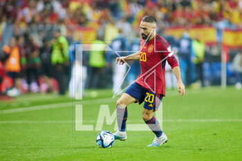 2023-03-25 - Dani Carvajal of Spain during the UEFA EURO 2024, European Qualifiers group A football match between Spain and Norway on March 25, 2023 at La Rosaleda Stadium in Malaga, Spain - FOOTBALL - EURO 2024 - QUALIFYING - SPAIN V NORWAY - UEFA EUROPEAN - SOCCER