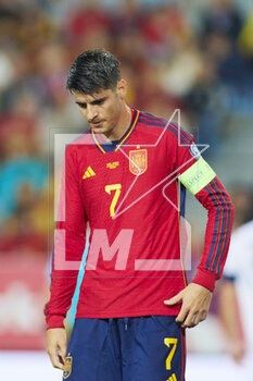 2023-03-25 - Alvaro Morata of Spain during the UEFA EURO 2024, European Qualifiers group A football match between Spain and Norway on March 25, 2023 at La Rosaleda Stadium in Malaga, Spain - FOOTBALL - EURO 2024 - QUALIFYING - SPAIN V NORWAY - UEFA EUROPEAN - SOCCER