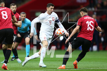 2023-03-27 - Robert Lewandowski of Poland during the UEFA Euro 2024, European Qualifiers, Group E football match between Poland and Albania on March 27, 2023 at PGE Narodowy in Warsaw, Poland - FOOTBALL - EURO 2024 - QUALIFYING - POLAND V ALBANIA - UEFA EUROPEAN - SOCCER