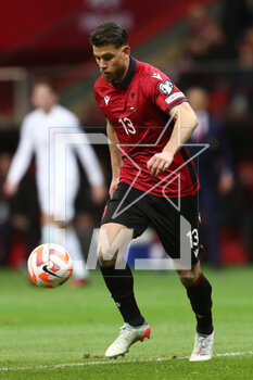 2023-03-27 - Enea Mihaj of Albania during the UEFA Euro 2024, European Qualifiers, Group E football match between Poland and Albania on March 27, 2023 at PGE Narodowy in Warsaw, Poland - FOOTBALL - EURO 2024 - QUALIFYING - POLAND V ALBANIA - UEFA EUROPEAN - SOCCER