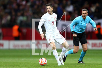 2023-03-27 - Robert Lewandowski of Poland during the UEFA Euro 2024, European Qualifiers, Group E football match between Poland and Albania on March 27, 2023 at PGE Narodowy in Warsaw, Poland - FOOTBALL - EURO 2024 - QUALIFYING - POLAND V ALBANIA - UEFA EUROPEAN - SOCCER