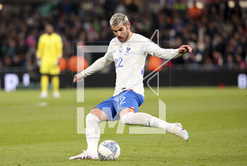 2023-03-27 - Theo Hernandez of France during the UEFA Euro 2024, European Qualifiers, Group B football match between Republic of Ireland and France on March 27, 2023 at Dublin Arena in Dublin, Republic of Ireland - FOOTBALL - EURO 2024 - QUALIFYING - REPUBLIC OF IRELAND V FRANCE - UEFA EUROPEAN - SOCCER