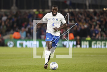 2023-03-27 - Dayot Upamecano of France during the UEFA Euro 2024, European Qualifiers, Group B football match between Republic of Ireland and France on March 27, 2023 at Dublin Arena in Dublin, Republic of Ireland - FOOTBALL - EURO 2024 - QUALIFYING - REPUBLIC OF IRELAND V FRANCE - UEFA EUROPEAN - SOCCER