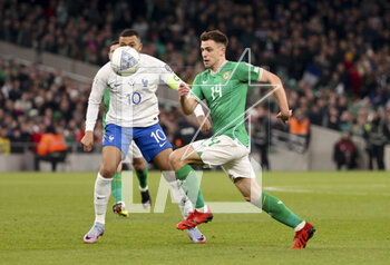 2023-03-27 - Jayson Molumby of Ireland during the UEFA Euro 2024, European Qualifiers, Group B football match between Republic of Ireland and France on March 27, 2023 at Dublin Arena in Dublin, Republic of Ireland - FOOTBALL - EURO 2024 - QUALIFYING - REPUBLIC OF IRELAND V FRANCE - UEFA EUROPEAN - SOCCER