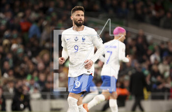 2023-03-27 - Olivier Giroud of France during the UEFA Euro 2024, European Qualifiers, Group B football match between Republic of Ireland and France on March 27, 2023 at Dublin Arena in Dublin, Republic of Ireland - FOOTBALL - EURO 2024 - QUALIFYING - REPUBLIC OF IRELAND V FRANCE - UEFA EUROPEAN - SOCCER