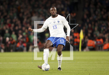 2023-03-27 - Ibrahima Konate of France during the UEFA Euro 2024, European Qualifiers, Group B football match between Republic of Ireland and France on March 27, 2023 at Dublin Arena in Dublin, Republic of Ireland - FOOTBALL - EURO 2024 - QUALIFYING - REPUBLIC OF IRELAND V FRANCE - UEFA EUROPEAN - SOCCER