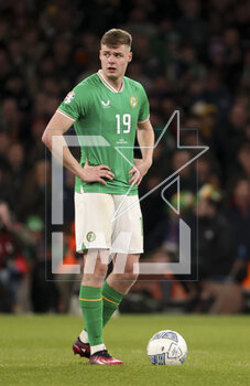 2023-03-27 - Evan Ferguson of Ireland during the UEFA Euro 2024, European Qualifiers, Group B football match between Republic of Ireland and France on March 27, 2023 at Dublin Arena in Dublin, Republic of Ireland - FOOTBALL - EURO 2024 - QUALIFYING - REPUBLIC OF IRELAND V FRANCE - UEFA EUROPEAN - SOCCER