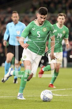 2023-03-27 - John Egan of Ireland during the UEFA Euro 2024, European Qualifiers, Group B football match between Republic of Ireland and France on March 27, 2023 at Dublin Arena in Dublin, Republic of Ireland - FOOTBALL - EURO 2024 - QUALIFYING - REPUBLIC OF IRELAND V FRANCE - UEFA EUROPEAN - SOCCER