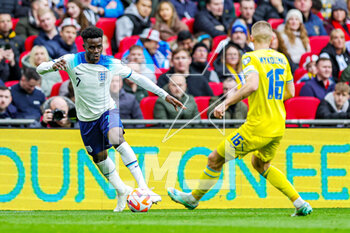 2023-03-28 - England midfielder Bukayo Saka during the UEFA Euro 2024, European Qualifiers football match between England and Ukraine on 26 March 2023 at Wembley Stadium in London, England - FOOTBALL - EURO 2024 - QUALIFYING - ENGLAND V UKRAINE - UEFA EUROPEAN - SOCCER