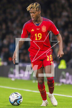 2023-03-28 - Nico Williams of Spain during the UEFA Euro 2024, European Qualifiers, Group A football match between Scotland and Spain on March 28, 2023 at Hampden Park in Glasgow, Scotland - FOOTBALL - EURO 2024 - QUALIFYING - SCOTLAND V SPAIN - UEFA EUROPEAN - SOCCER