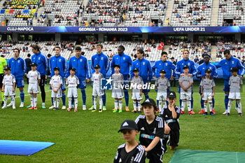 2023-06-25 - The Italy U21 lineup during the first qualifying round UEFA European Under-21 Championship 2023 soccer match Italy U21 vs. Swiss U21 at the Cluj Arena stadium in Cluj Napoca, Romania, 25nd of June 2023 - UNDER 21 MEN - SWITZERLAND VS ITALY - UEFA EUROPEAN - SOCCER
